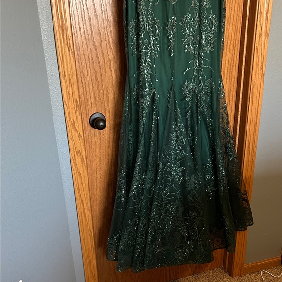Elegant Green Lace Prom Dress - Picture 4 of 12